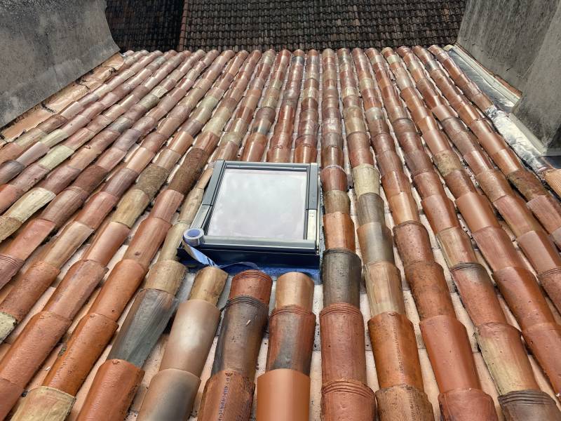 hydrofuge de toiture et remplacement de solin en plomb à La Crau dans le Var 83